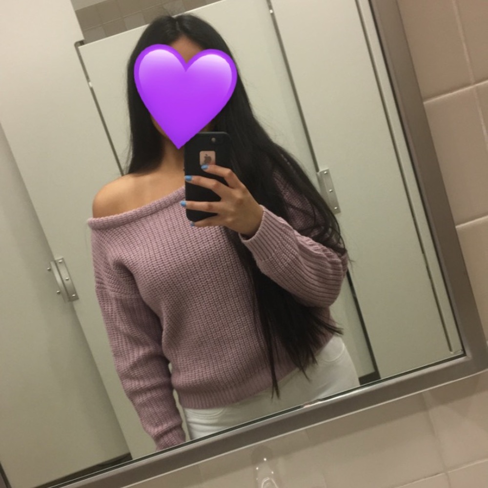 Missguided mauve off the shoulder sweater, size s/m, good condition - Picture 6 of 10